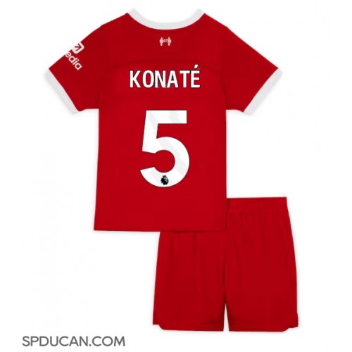 Dječji Nogometni Dres Liverpool Ibrahima Konate #5 Domaci 2023-24 Kratak Rukav (+ Kratke hlače)